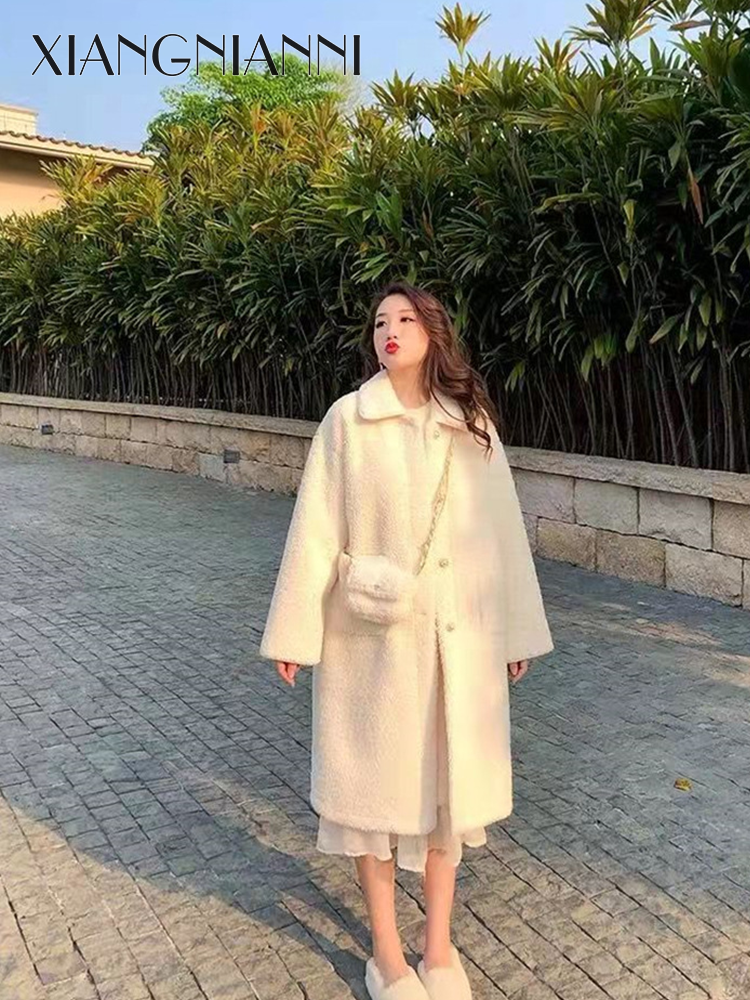 XIANG NIAN NI women s coat Fashion coat free bag 300g imitation sherpa