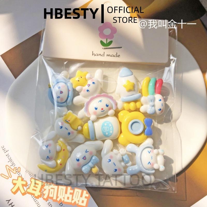 HBESTY Big-eared dog resin accessories cream glue trinkets DIY handmade mobile phone case hairpin water cup sticker 3D three-dimensional sticker