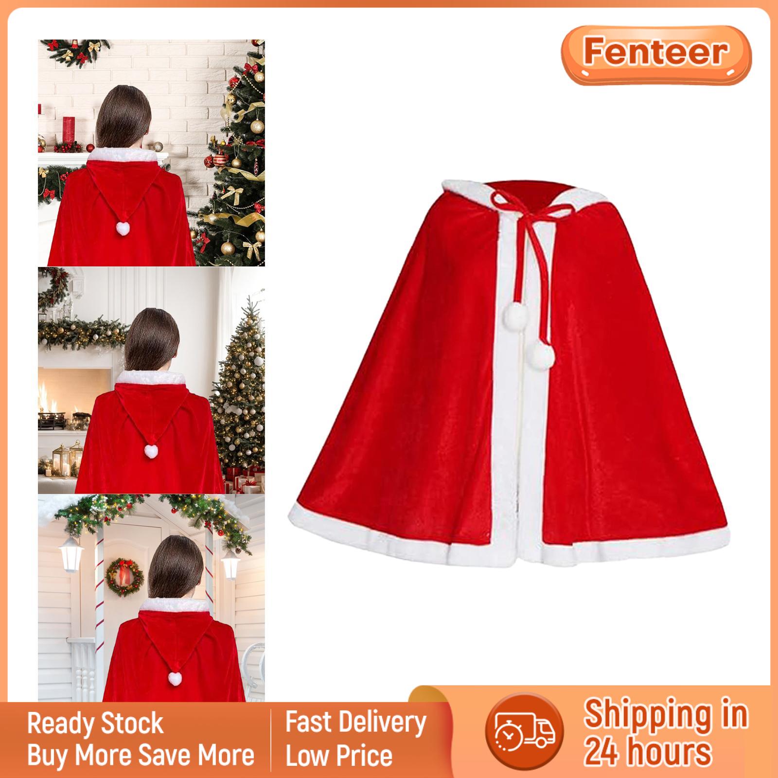 Fenteer Christmas Cloak Cape Red Cape