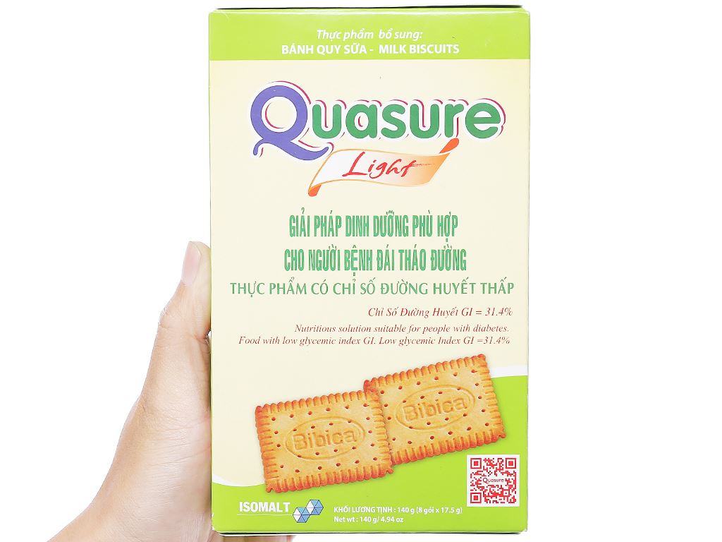 Thanh Hoá - Bánh Quasure Light quy sữa cho người tiểu đường hộp 140g