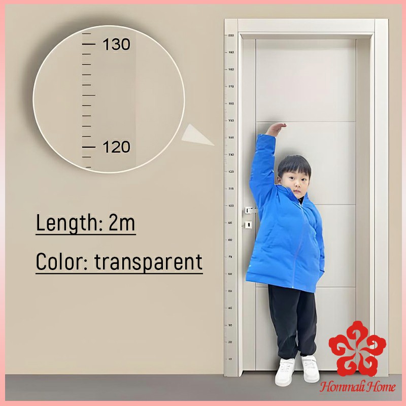 PHM ที่วัดความสูงเด็ก สติ๊กเกอร์ส่วนสูง แบบติดผนัง ยาว 2 m สีขาว/สีใส Height sticker