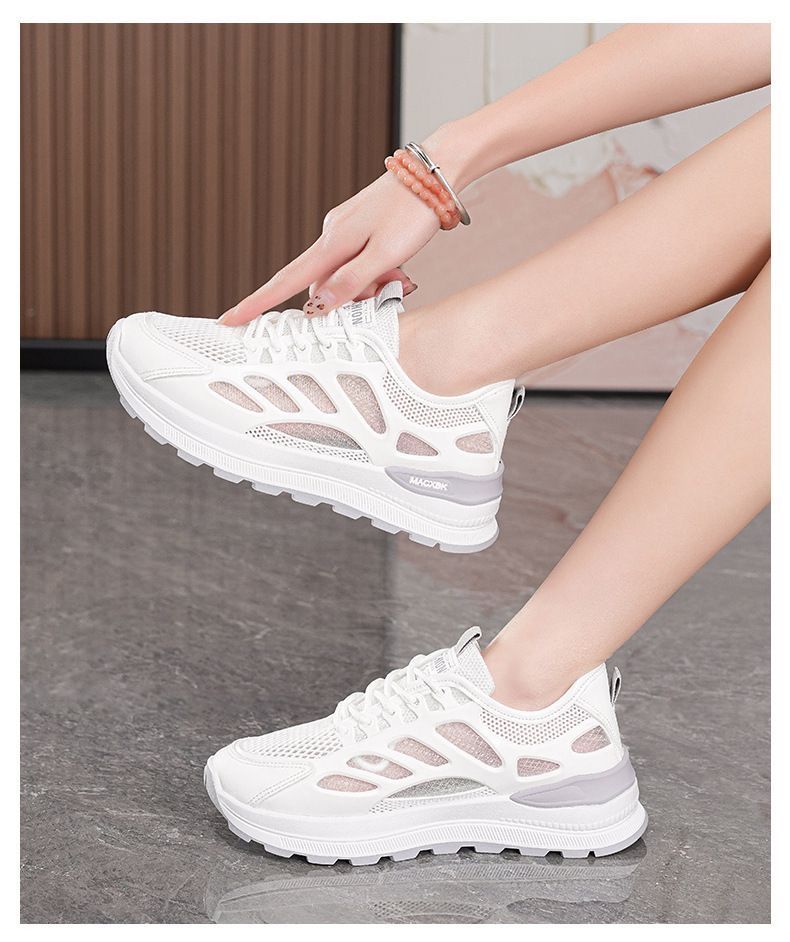 Women's Durable and Breathable Running Casual Sports Shoes Mesh Breathable Comfortable Run Sport Shoes Lace Up Walking Shoes - 2