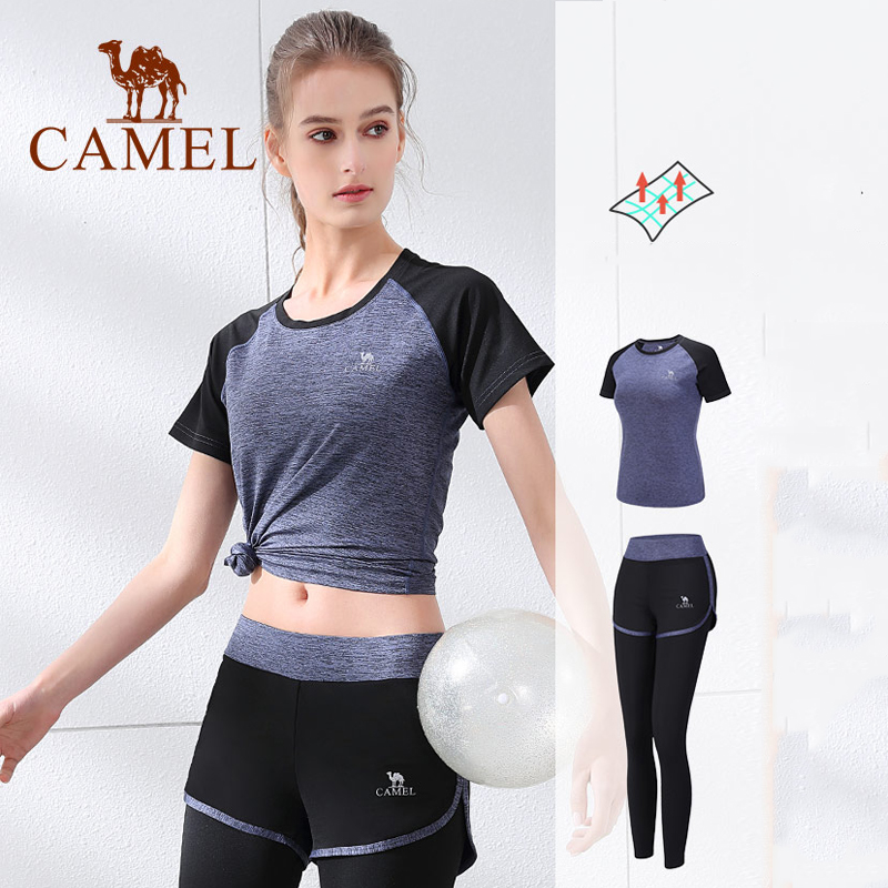 Cameljeans Sports Women's 2 pcs Yoga Suit Running T-shirt &Pants - ยี่ห้อ Camel ราคา 450 บาท*ส่งฟรี