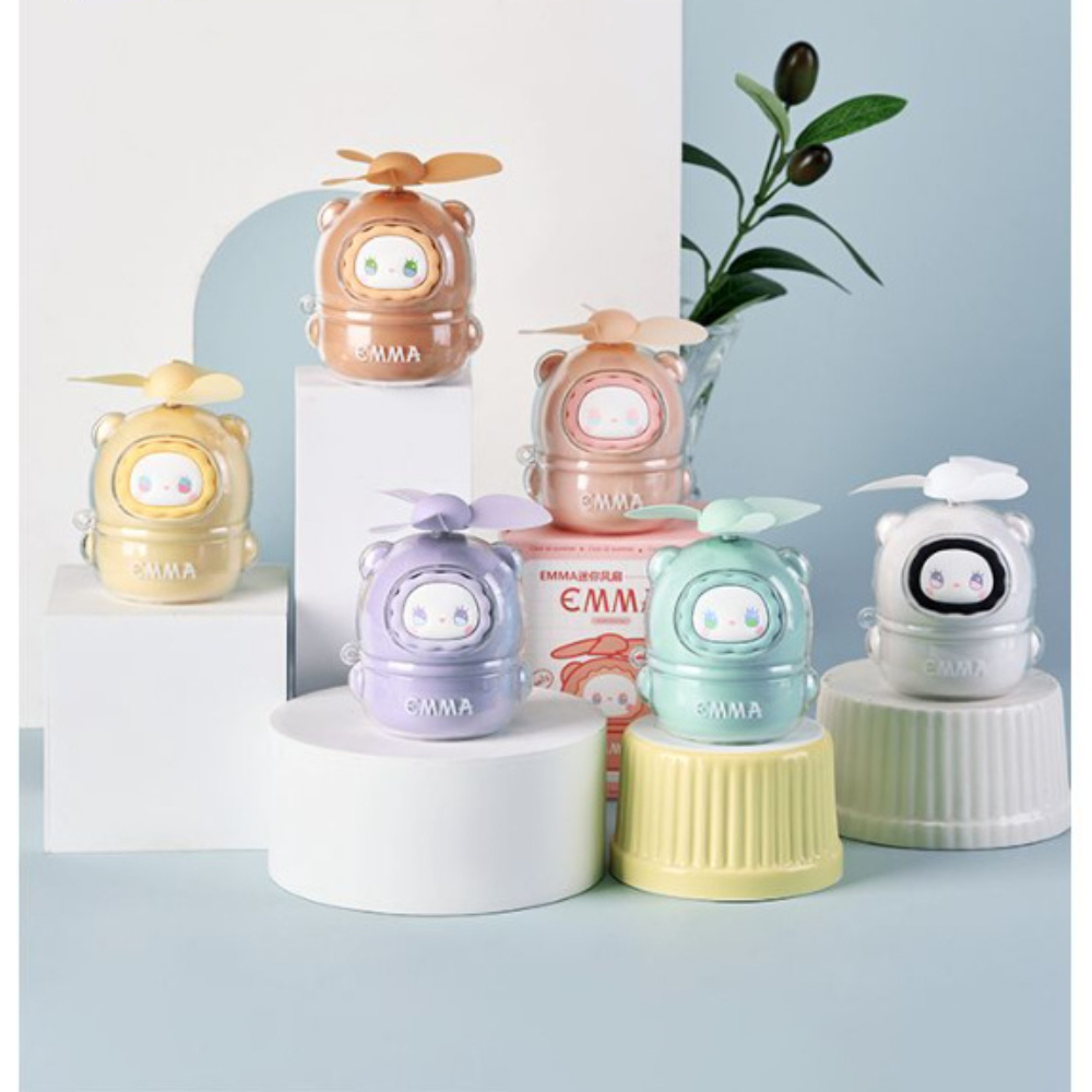 Yanqueen Emma hình hộp đồ chơi sưu tập nhỏ hoạt hình Fan sinh viên cầm tay Quà Tặng nhà quạt nhỏ min