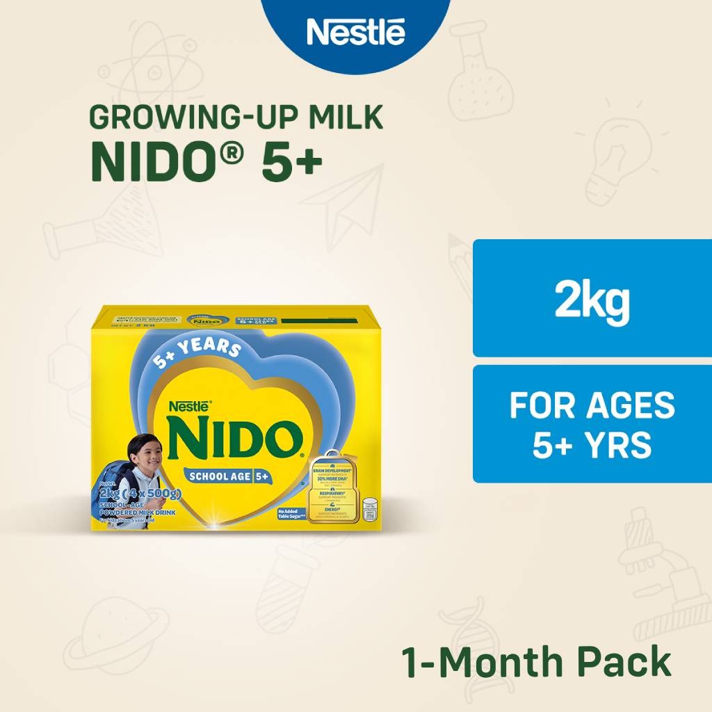 NIDO 5+ Growing-Up Milk Powder for School-Age Children 5+ Years Old 2kg