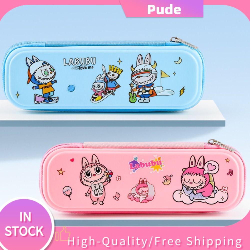 PUDE Hoạt hình dễ thương Túi bút chì labubu Đồ dùng học tập văn phòng PP Túi đựng văn phòng phẩm Sức chứa lớn Hộp Bút Chì