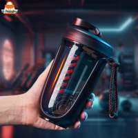 Sporty 590ml Leak Proof Water Bottle with Shaker Ball for Gym Running and Outdoor Fitness Activities