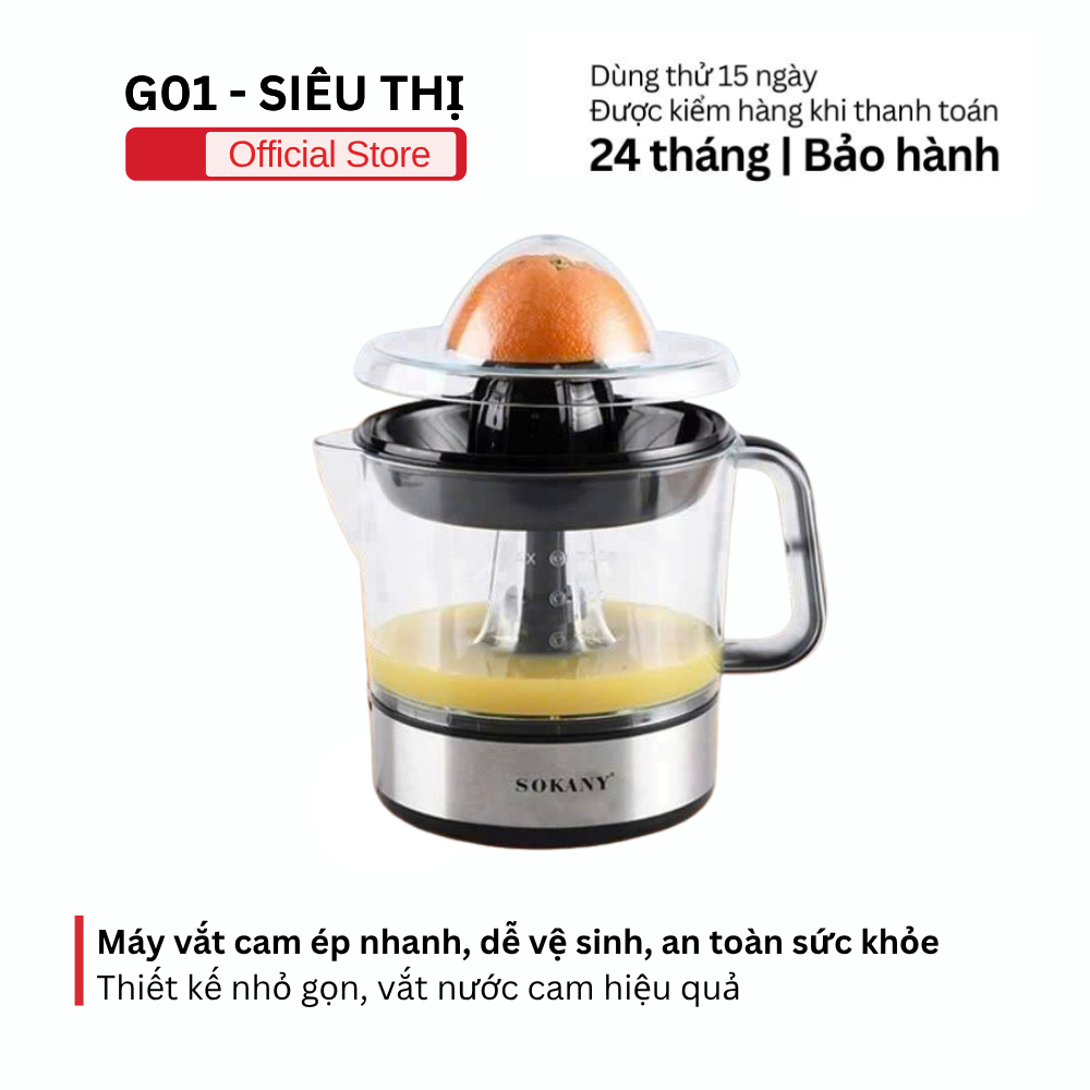 Máy vắt cam Sokany JE-623B ép nhanh, lọc xác cam, nước ngon, dễ vệ sinh tiện lợi, dễ dàng sử dụng