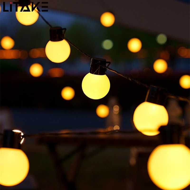 Globe String Lights Battery Powered Outside Waterproof Hanging Lights For