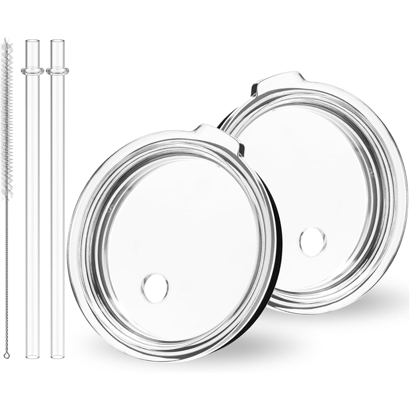 [Waanon]Replacement Lid with Straw- 30 Oz for & 26 Oz Cup for Rambler, 30 Oz Tumbler, 35 Oz Straw Mug, 2 Pack Covers
