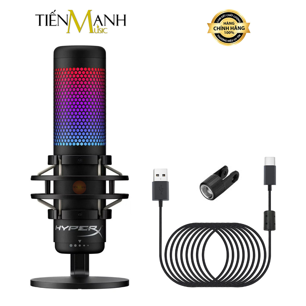 [Chính Hãng] Micro USB Đèn Led RGB Kingston HyperX QuadCast S Mic Thu Âm Condenser Podcast Livestream Hyper X Quad Cast