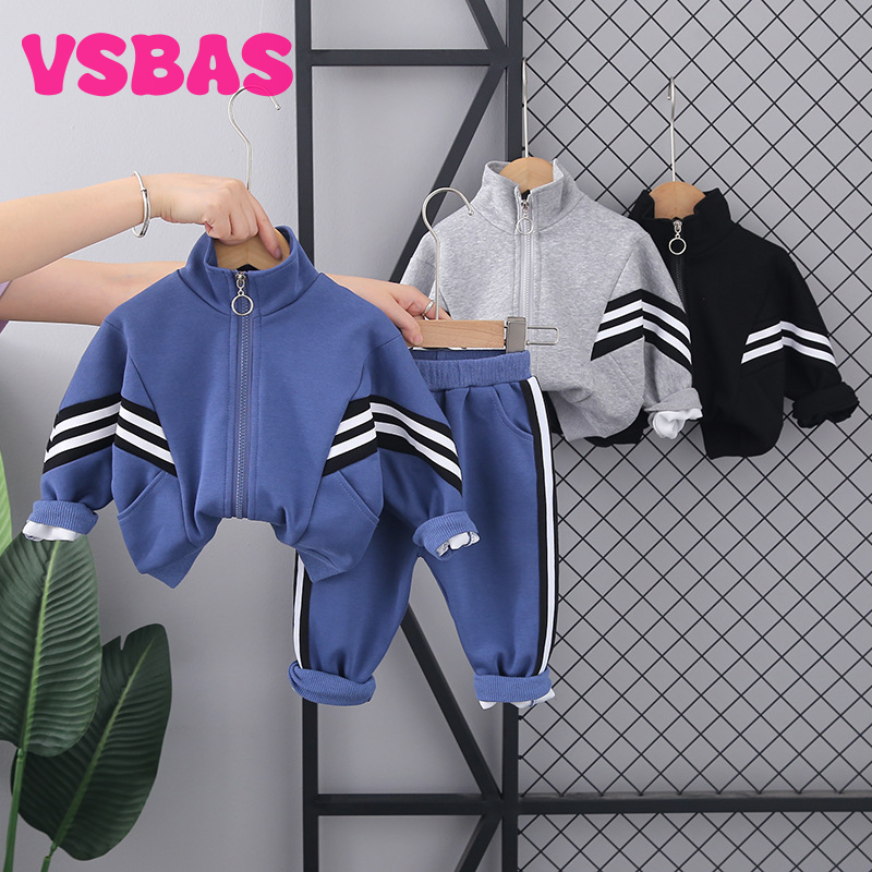 [VSBAS] Autumn Baby Boys Clothing Sets Kids Striped Zipper Jackets + Pants 2Pcs Outfits Children Clothes Sport Suit For Boy 1-5 Years ราคา  32,032 บาท*ส่งฟรี