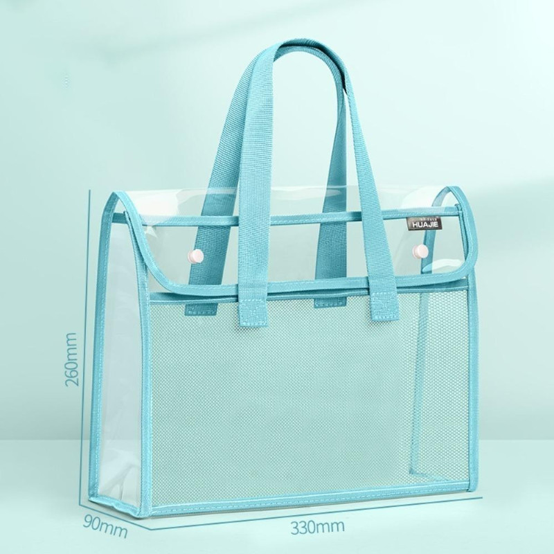 PVC Waterproof Student Subject Bag Tote Bag Tutoring Bag Transparent Exam Document Bag Test Paper Bag