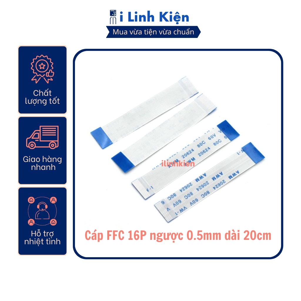 Cáp ffc 16p ngược 0.5mm dài 20cm loại 1