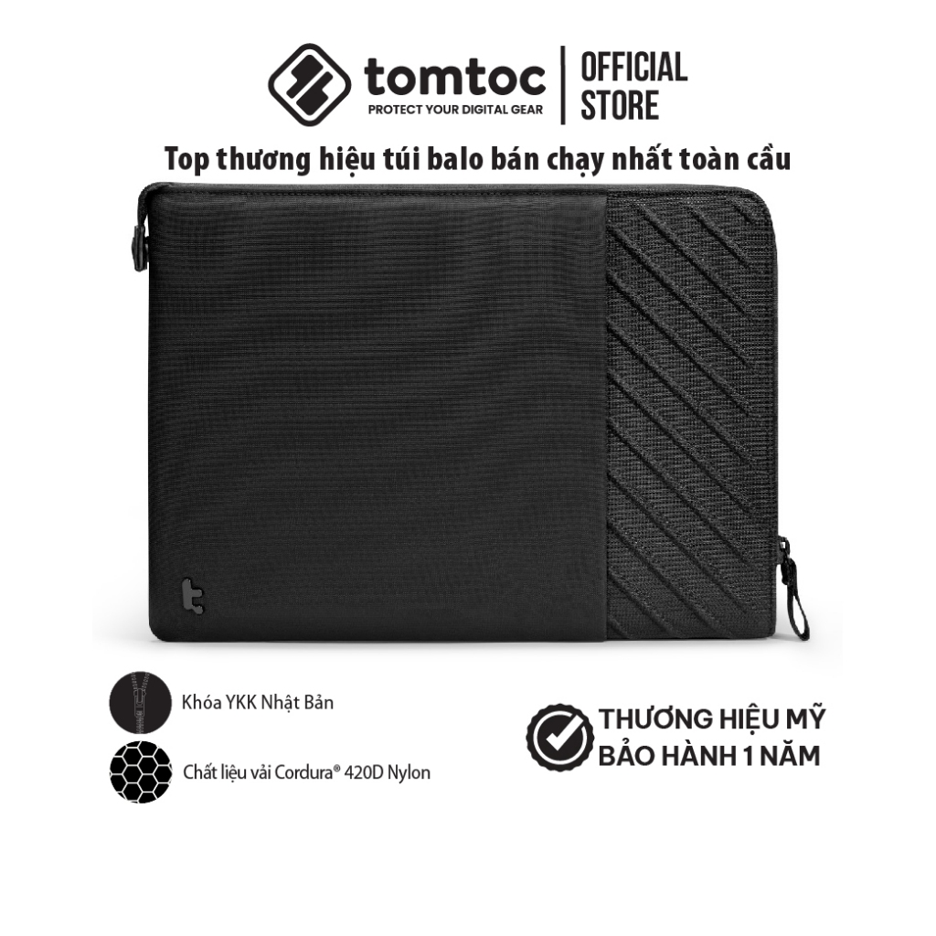 Túi Chống Sốc Tomtoc (USA) Voyage - A10 Premium Macbook/Ultrabook 13/ 14/16 Inch - Hàng Chính Hãng