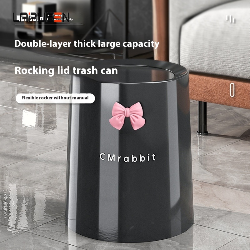 Garbage bin, kitchen and bathroom swing lid garbage bin