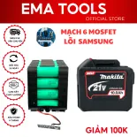 Pin 20 cell Makita 21v, pin đóng 20cell Samsung Mạch 6 mosfet dòng xả cao chân pin phổ thông 4cm có đèn led báo pin