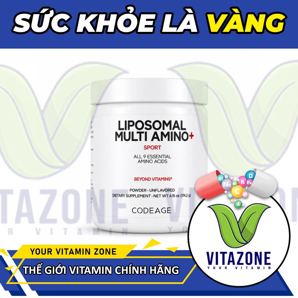 CodeAge Liposomal Multi Amino+ Powder 6.15 oz (174.2g) - Giảm Mệt Mỏi Phục Hồi Cơ Bắp