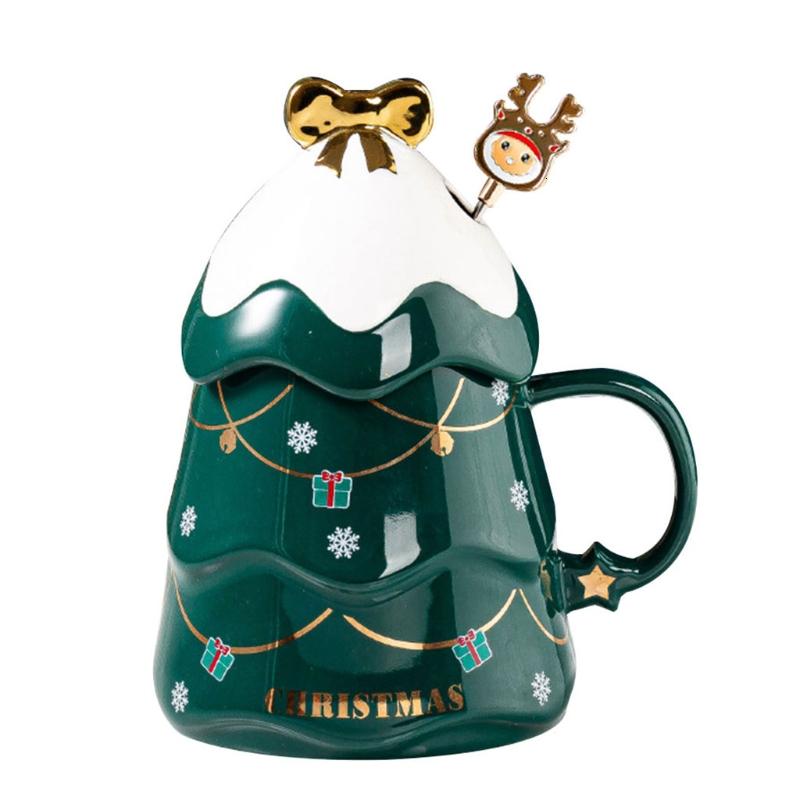 Christmas Tree Shape Coffee Mug Cute Cup Valentine's Christmas Day Romantic Gift ราคา 476 บาท*ส่งฟรี