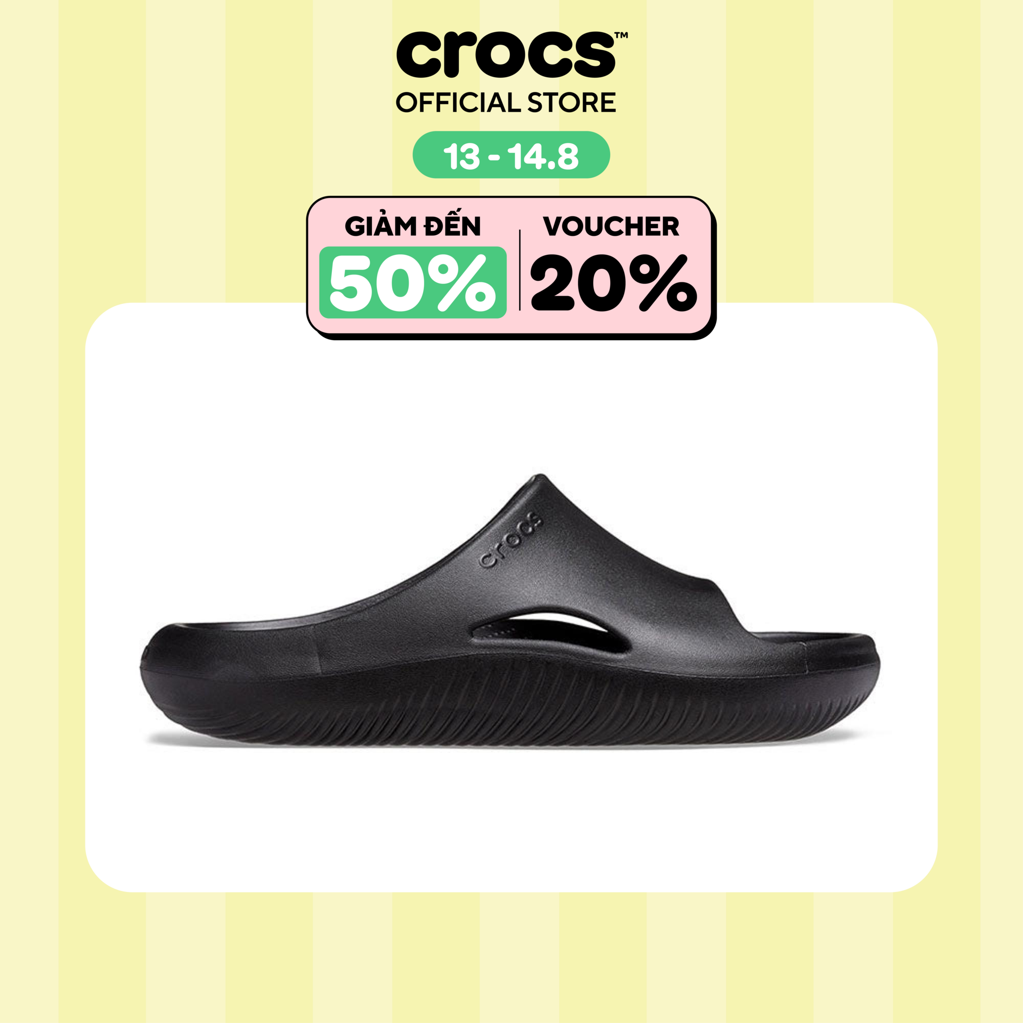 Dép Quai Ngang Unisex Crocs Mellow - Black - 208392-001