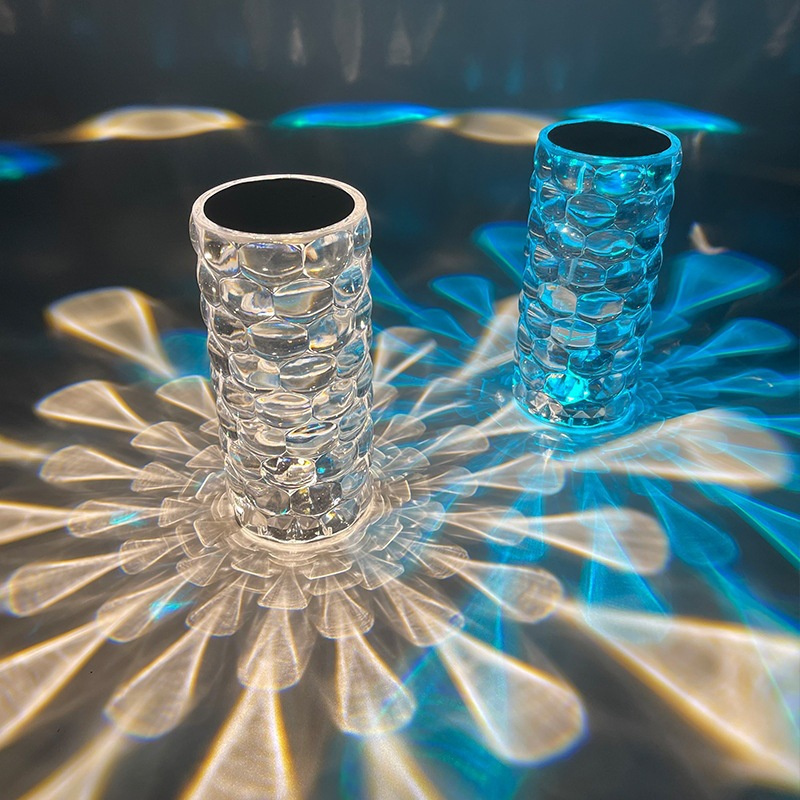 3/16 Colors LED Crystal Atmosphere Romantic Bedside Water Drop Di Night Light USB Rechargable Table Lamp Table Lamps