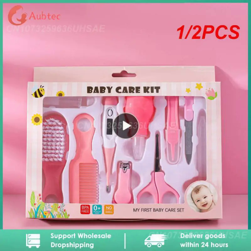 12PCS Baby Care Kit Newborn Kid Care Baby Hygiene Kit Grooming Set Clipper Kid Toiletries for Newborns Baby