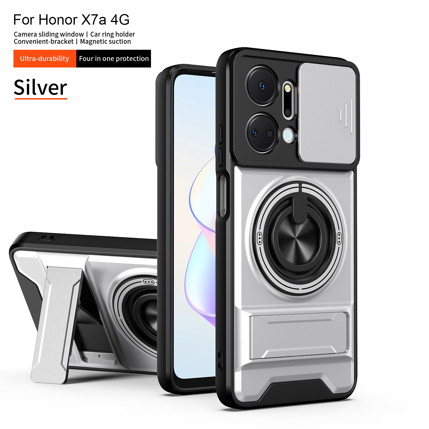 For Honor X7a Case Honor X7a Cover Honor X7A Cases Magsafe Magnetic Fold Holder Military Armor Camera Protection Cover - Image 4
