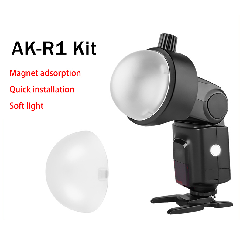 XINGHEC2 1 cái AK-R11 từ Dome khuếch tán thay thế cho V1 Round-Head Flash cho AD200 ad200pro cho flash loạt v1 S-R2 phụ tùng