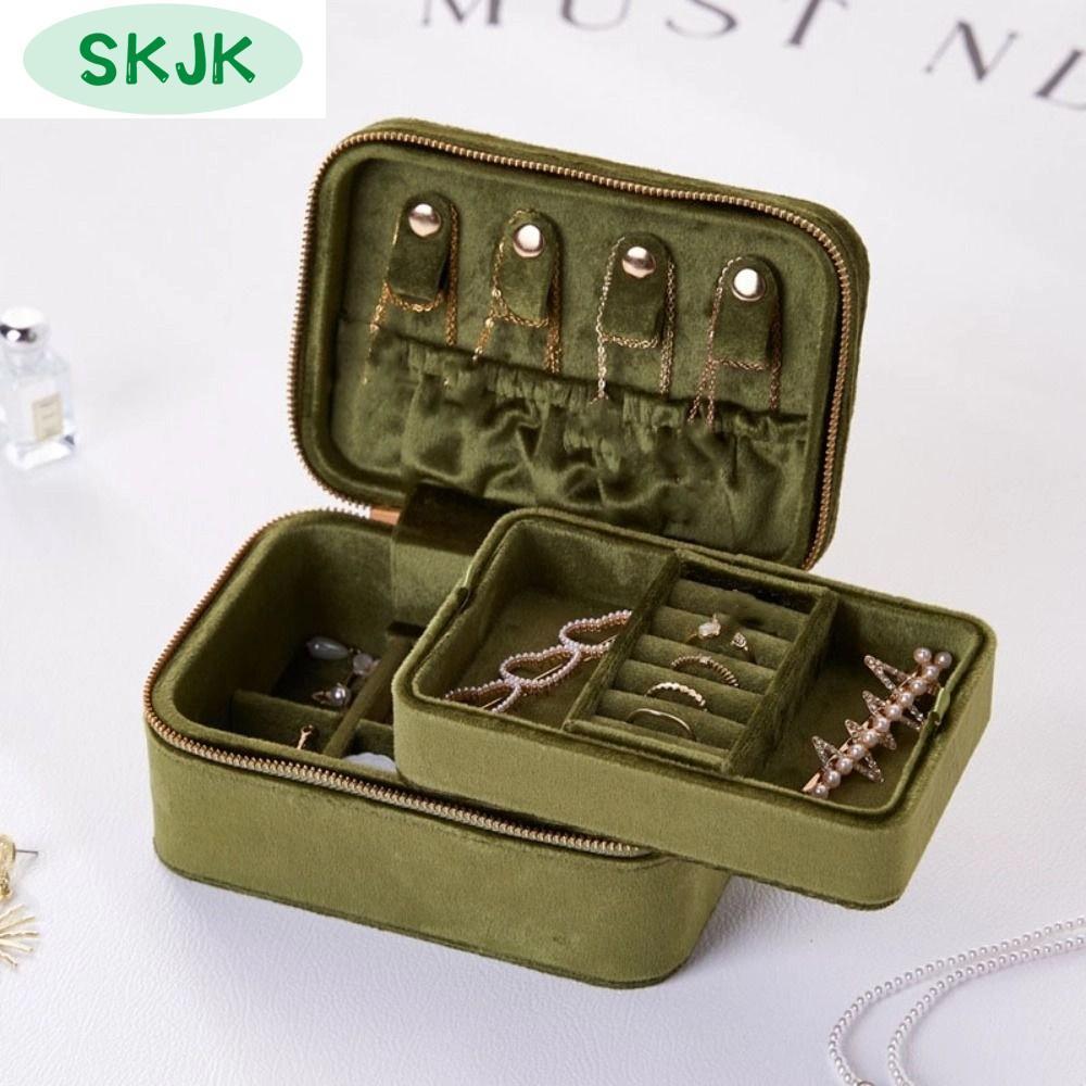 SKJK ถอดออกได้ ถุงบรรจุภัณฑ์เครื่องประดับ สร้อยข้อมือ ต่างหู แหวน สร้อยคอ กล่องเก็บเครื่องประดับ แบบพกพา ความจุขนาดใหญ่ ที่เก็บเครื่องประดับกำมะหยี่ การเดินทาง ราคา 914 บาท*ส่งฟรี