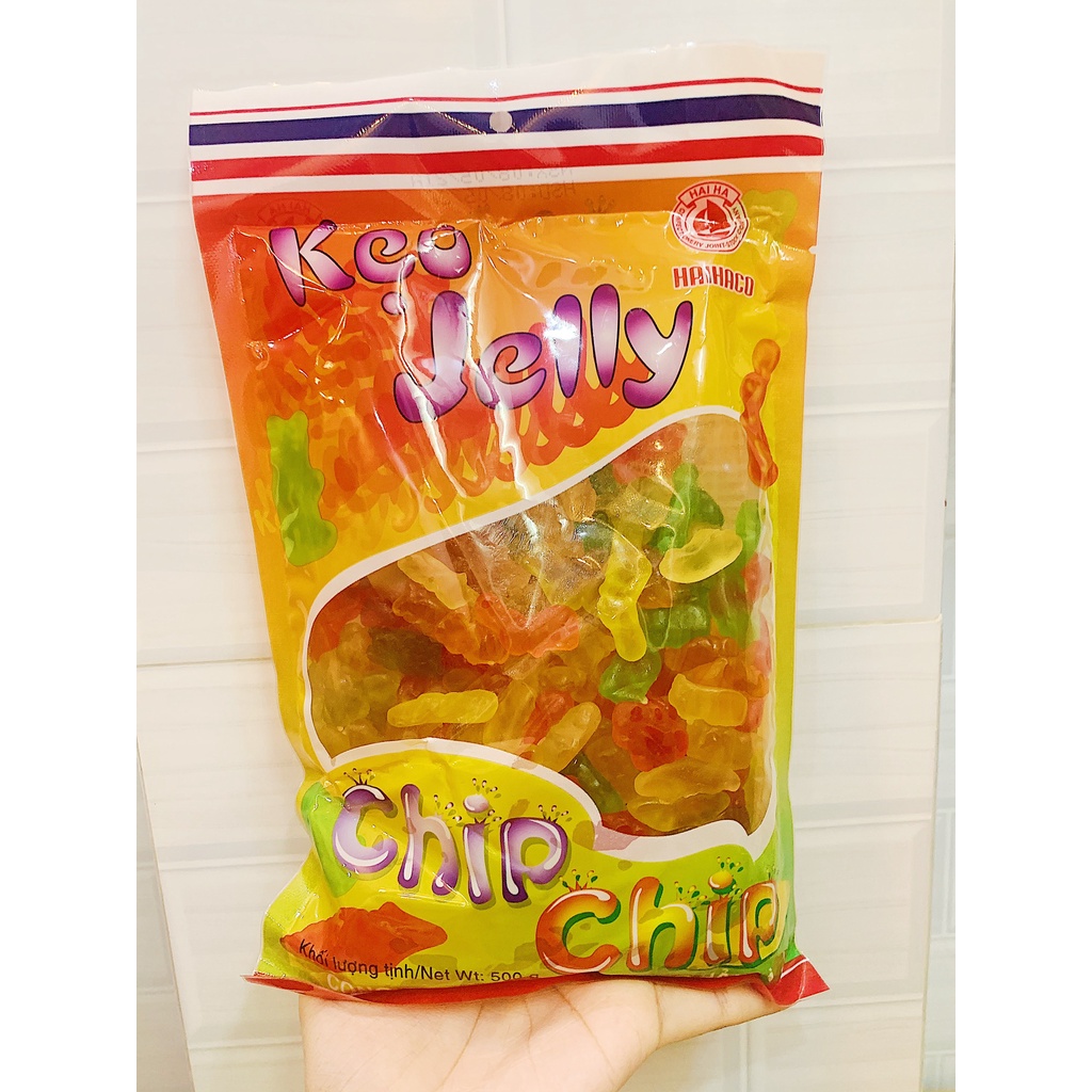 (DATE LUÔN MỚI) KẸO DẺO HẢI HÀ JELLY CHIP CHIP BỊCH 500G (SỈ GIÁ ƯU ĐÃI) muasamnhanh
