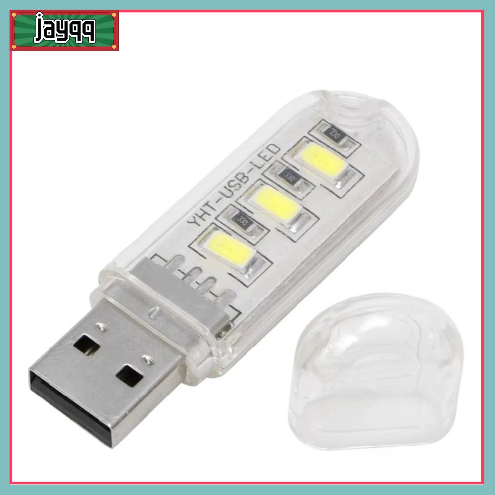 JAYQQ Ánh sáng trắng Đèn ngủ USB mini 5V DC Đèn pin đọc sách Di động 3 đèn LED Đèn ngủ cho máy tính chiếu sáng