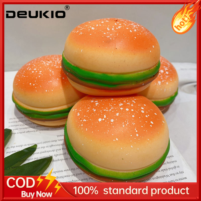 DEUKIO Realistic Burger Squishy Toy Stress Relief Slow Rebound Fun Food Squeeze Play ราคา 22 บาท*ส่งฟรี