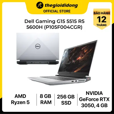 [Trả góp 0%] Laptop Dell G15 5515 R5 5600H/8GB/256GB/4GB RTX3050/15.6