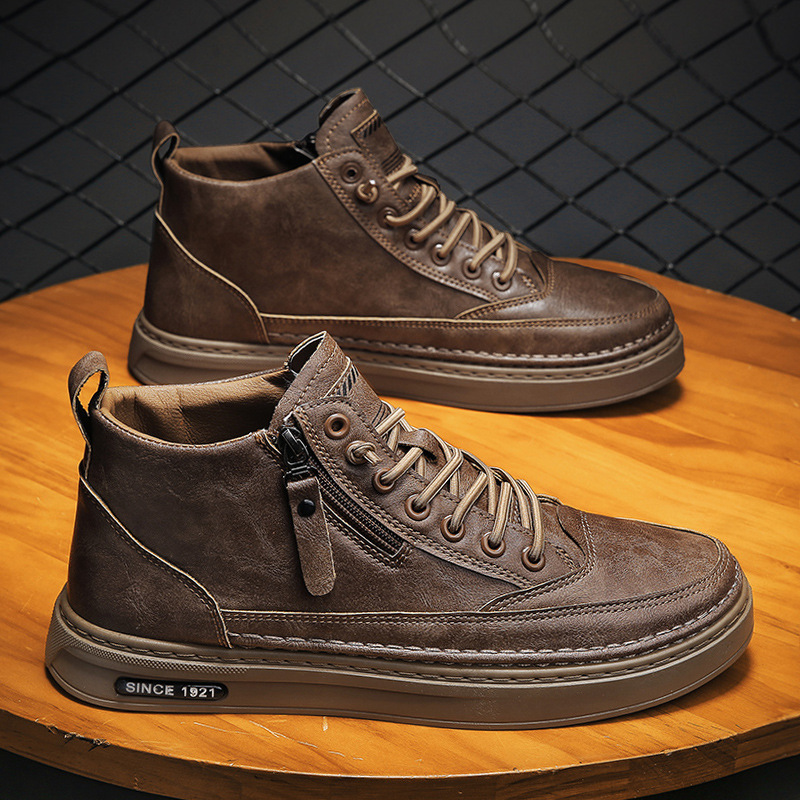 Men Casual Leather Shoes Fashion Formal Dress Shoes British Style Ankle Boots Breathable Comfortable Oxfords For Male