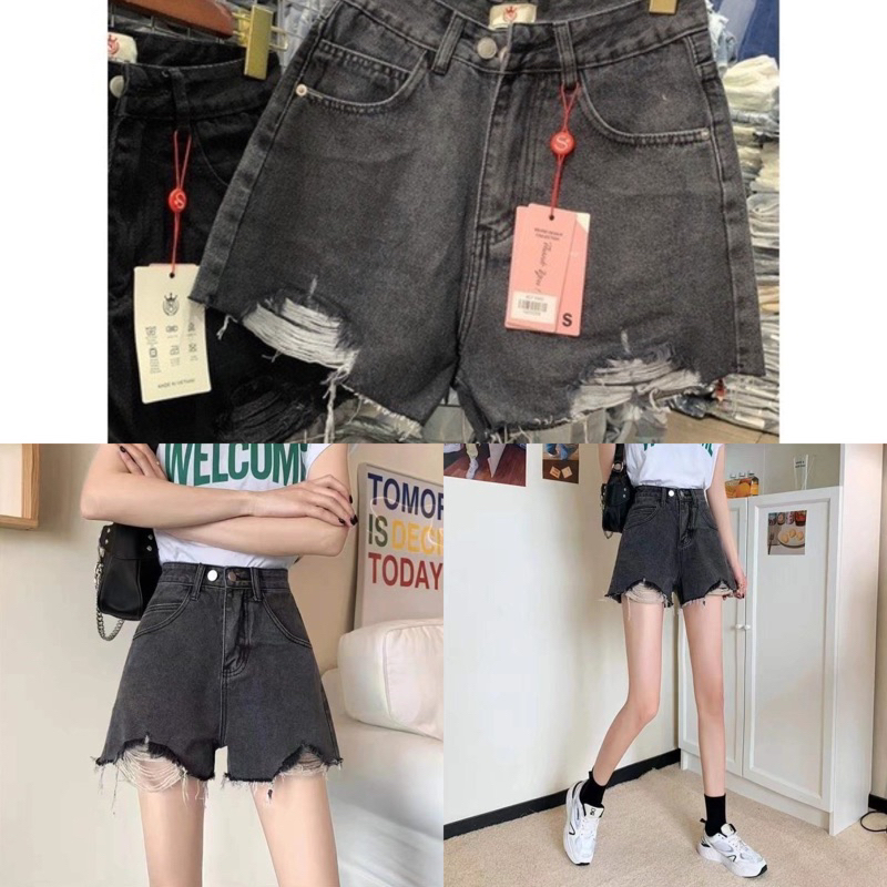 COD màu bò 100%) quần dáng ( thật lai hình short Short siêu viền jeans  hot xoè