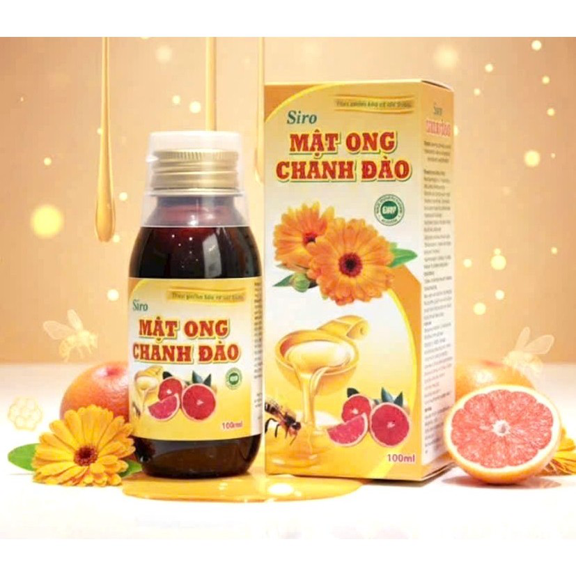 SIRO MẬT ONG CHANH ĐÀO giảm ho, giảm viêm họng, giảm đờm, hết khò khòe hóa đờm dang uong vie