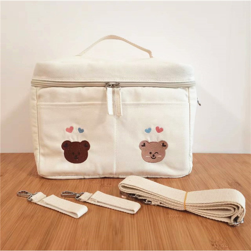 【COD】Korea Tas Bayi Multifungsi Diaper Cooler Bag Bear Beruang Lucu Botol Susu Perlengkapan