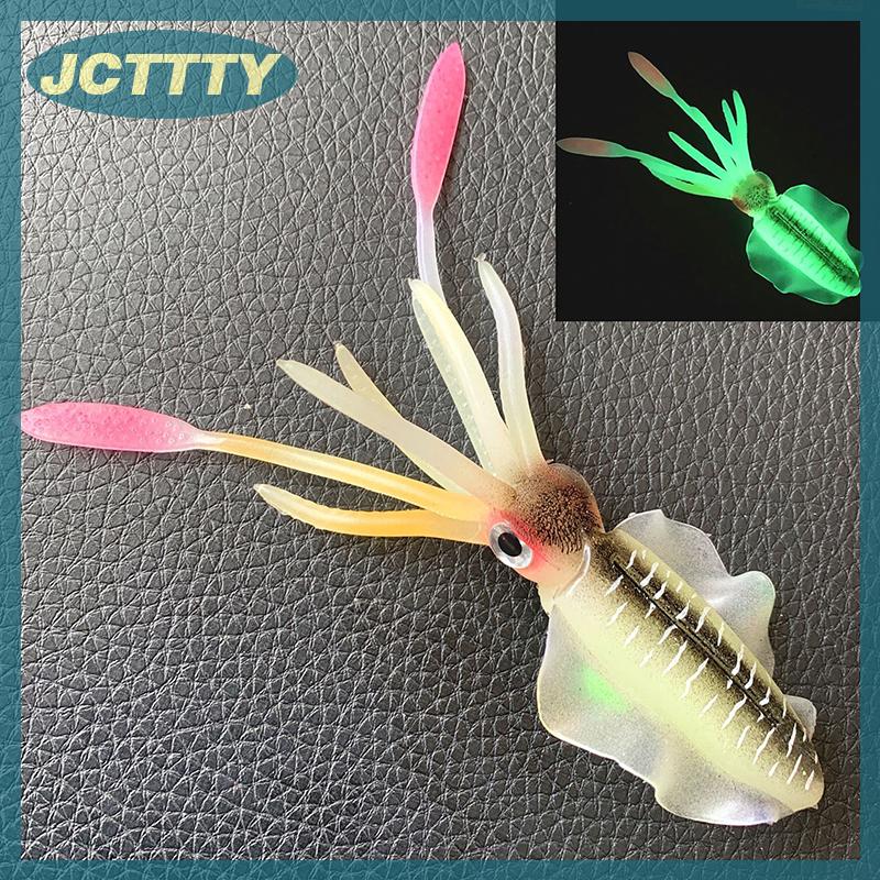 JCTTTY Câu cá mềm mực lure Luminous UV mực Jig mồi câu cá cho Câu Cá Biển wobbler mồi