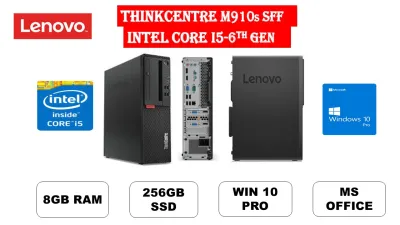 LENOVO ThinkCentre M910s Desktop Intel Core i5-6th gen 8GB DDR4 RAM, 256GB SSD ,Windows 10 pro,Ms office With Free WIFI Dongle , 1 Month Warranty(Refurbished)