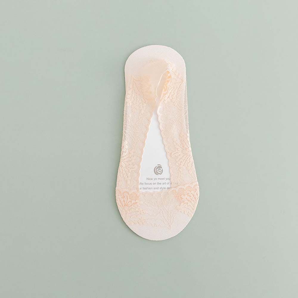Jubeng vớ chống trượt ren mềm mại thoáng khí vớ mùa hè Dép vớ Nữ Vớ vô hình đệm Silicone tất hài siêu vớ mỏng