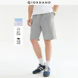GIORDANO Men Shorts Drawstring Elastic Waist French Terry Shorts Side Pockets Regular Fit Fashionable Casual Shorts 13106808