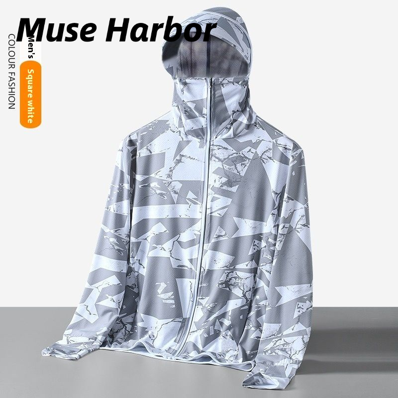 Muse Harbor เสื้อกันแดดผู้ชายเสื้อแจ็คเก็ตผ้าไอซ์ซิลซ์แบบบางมีฮู้ดแมทช์ง่ายเสื้อกันแดดสำหรับเล่นกีฬากลางแจ้งเสื้อกันแดดกันรังสียูวีรุ่นใหม่ ราคา 183 บาท*ส่งฟรี