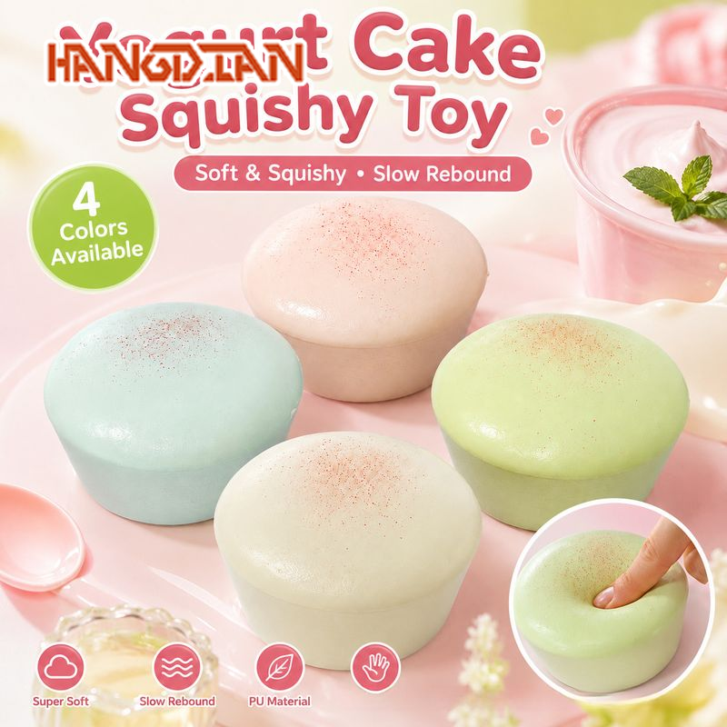 [Hangdian Squishy Toys, Squishy Squeeze Toys Anti-Stress Toys, Slow Squishies, Fun Squeeze Cake Toys, Yogurt Relief Toys, Pu Bouncy Toys That Bounce Slowly and Are Soft for Relaxation and Fun.,HANGDIAN Yogurt Cake Squishy Toy - Soft & Slow Rebound PU Stre ราคา 58 บาท*ส่งฟรี