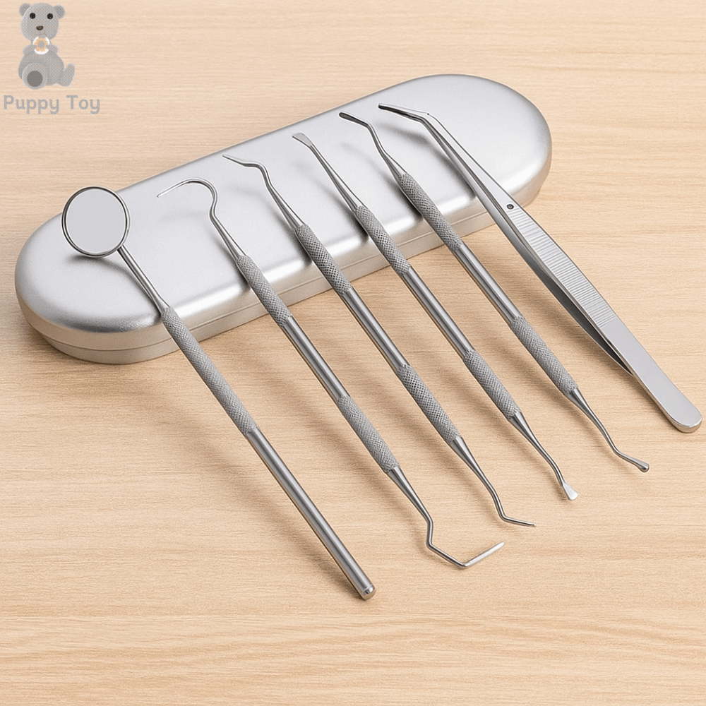 TESDFD 7/8Pcs Chống gỉ Bộ chăm sóc răng Thép không gỉ có hộp lưu trữ Dụng cụ cạo lưỡi Dụng cụ nha khoa Chuyên nghiệp Phụ kiện nha sĩ Bệnh viện thú y