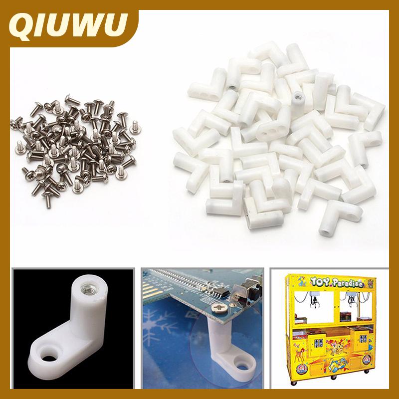QIUWU 10Set PCB Type Mounting Feet With Screws For Motherboard Fixed Host Fixing Feet L Right Angle Bracket Fixing Feet Fittings ราคา 15 บาท*ส่งฟรี