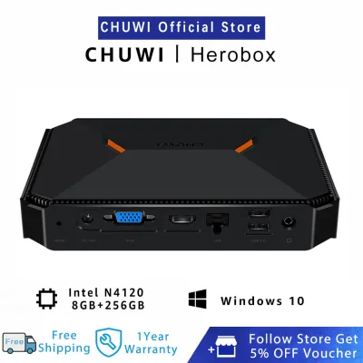 CHUWI Official HeroBox Mini PC Windows 10 System | Intel Quad Core N4120| LPDDR4 8GB+256GB SSD | Dual Brand Wifi 4K Hard Decode | HD LAN VGA Port
