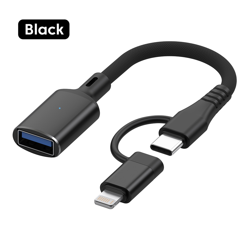 Elough Bộ chuyển đổi USB C sang Lightning Cáp chuyển đổi OTG iOS/Type C Nam sang USB đầu cái cho iPh