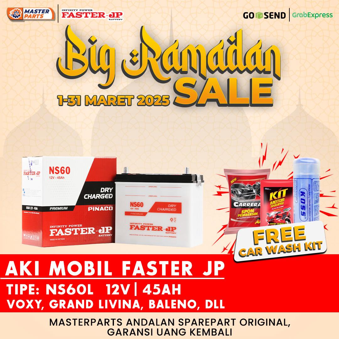 Aki Faster JP NS60L 12V 45Ah untuk Toyota Voxy Harga 684,000 rupiah*Gratis Ongkir