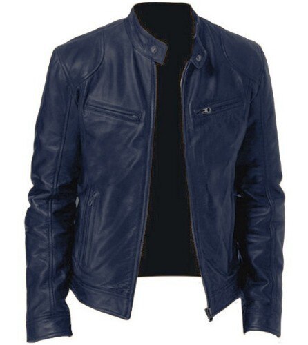 Red and blue leather on sale jacket