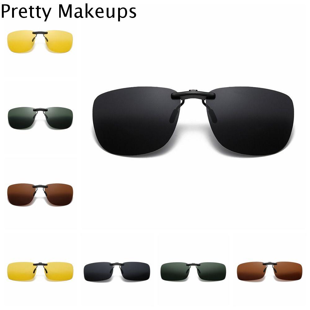 PRETTY Chống tia UV Kẹp kính nhìn ban đêm Chống chói UV400 Kẹp kính cận thị Thời trang Thuận tiện Kính râm kẹp Câu Cá